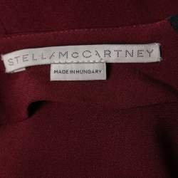 Pre Owned Stella McCartney Navy Blue/Burgundy Crepe Tie-Up Detail Long Dress S