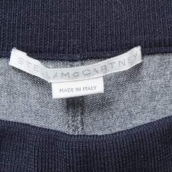 Pre Owned Stella McCartney Navy Blue/Grey Wool Knit Jogger Pants S