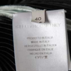 مملوكة مسبقًا Stella McCartney Black/Mint Blue Color Block Plisse Satin Midi Dress S