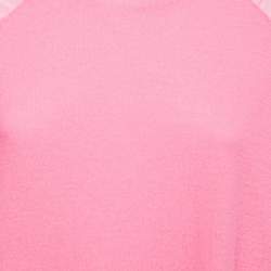 Stella McCartney Pink Wool Knit Lace & Silk Trimmed Sweater M