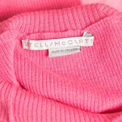 Stella McCartney Pink Knit & Silk Lace Trimmed Midi Skirt XS