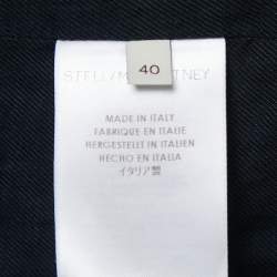 Pre Owned Stella McCartney Navy Blue/Black Striped Wool Double Breasted Blazer S