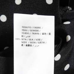 Pre Owned Stella McCartney Black Polka Dotted Silk Draped Peplum Top M