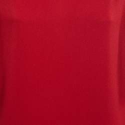 Stella McCartney Red Crepe Gathered Shoulder Shift Dress S
