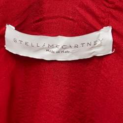 Stella McCartney Red Crepe Gathered Shoulder Shift Dress S