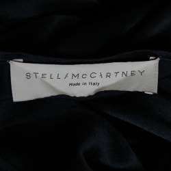 Pre Owned Stella McCartney Black Silk Satin Button Front Long Sleeve Blouse S