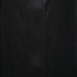 Pre Owned Stella McCartney Black Silk Satin Button Front Long Sleeve Blouse S