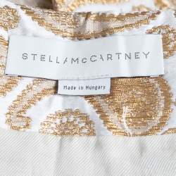 Pre Owned Stella McCartney Gold/White Paisley Brocade Mini Wrap Skirt XS