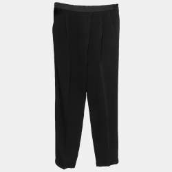 Stella McCartney Black Crepe Elasticized Waist Trousers S