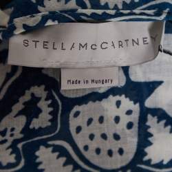 Pre Owned Stella McCartney Blue & White Printed Cotton Oversized Jumpsuit S