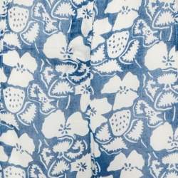 Pre Owned Stella McCartney Blue & White Printed Cotton Oversized Jumpsuit S