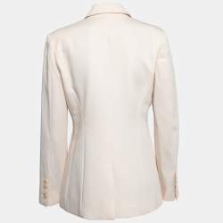 Stella McCartney Cream Wool Double-Breasted Blazer M