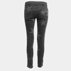 Pre Owned Stella McCartney Grey Star Print Denim Skinny Jeans M Waist 27"
