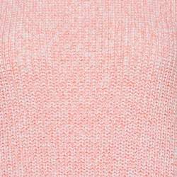 Pre Owned Stella McCartney Color Block Cable Knit Crew Neck Sweater S