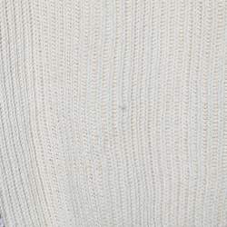 Pre Owned Stella McCartney Color Block Cable Knit Crew Neck Sweater S