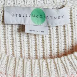 Pre Owned Stella McCartney Color Block Cable Knit Crew Neck Sweater S