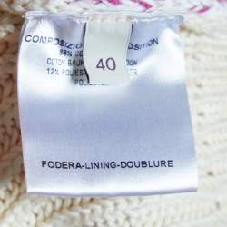 Pre Owned Stella McCartney Color Block Cable Knit Crew Neck Sweater S