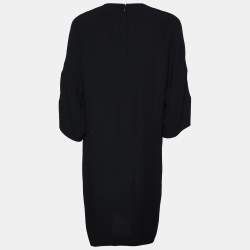 Pre Owned Stella McCartney Black Faces Embroidered Crepe Shift Dress S