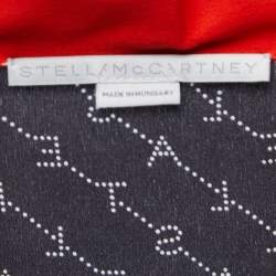 Stella McCartney Black Logo Print Silk Contrast Trim Shirt M