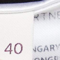 Pre Owned Stella McCartney Black Logo Print Silk Wide-Leg Pants S