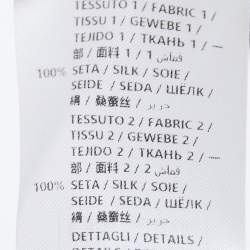 Pre Owned Stella McCartney Black Logo Print Silk Wide-Leg Pants S