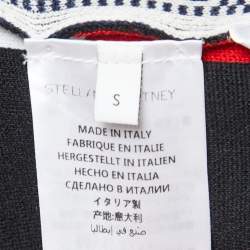 Pre Owned Stella McCartney Multicolor Patterned Wool Belted Asymmetric Long Coat S