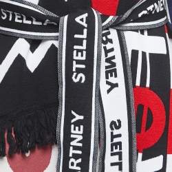 Pre Owned Stella McCartney Multicolor Patterned Wool Belted Asymmetric Long Coat S