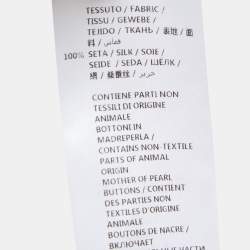 Pre Owned Stella McCartney Navy Blue Printed Silk High-Low Shirt S