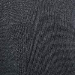Stella McCartney Charcoal Grey Ribbed Wool Poncho (ONE SIZE)