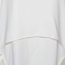 Pre Owned Stella McCartney White Crepe Cape Detail Midi Dress M