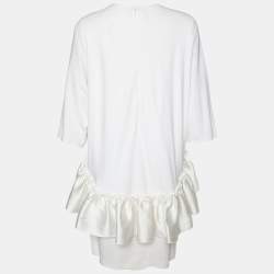 Pre Owned Stella McCartney White Crepe Cape Detail Midi Dress M