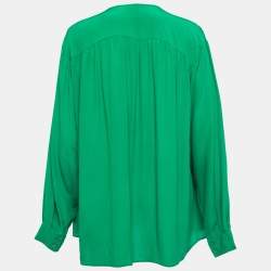 مملوكة مسبقًا Stella McCartney Green Silk Long Sleeve Blouse L