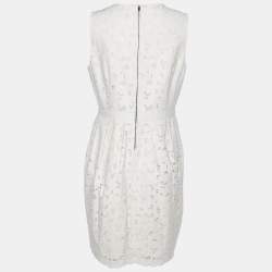 Pre Owned Stella McCartney Light Pink Cutwork Cotton Sleeveless Sheath Dress M