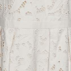 Pre Owned Stella McCartney Light Pink Cutwork Cotton Sleeveless Sheath Dress M