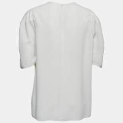 Stella McCartney Ivory Crepe Slit Sleeve Detail Blouse L