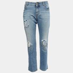Stella McCartney Blue Washed & Distressed Denim Jeans S Waist 27"