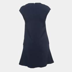 Pre Owned Stella McCartney Navy Blue Crepe Zip Detail Sleeveless Mini Dress XS