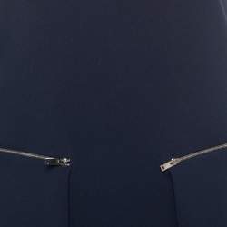 Pre Owned Stella McCartney Navy Blue Crepe Zip Detail Sleeveless Mini Dress XS