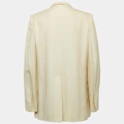 Stella McCartney Cream Canvas Single-Button Blazer L