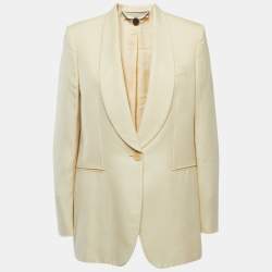 Stella McCartney Cream Canvas Single-Button Blazer L