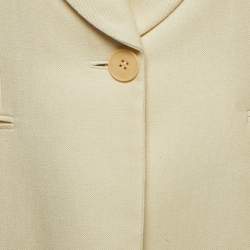 Stella McCartney Cream Canvas Single-Button Blazer L
