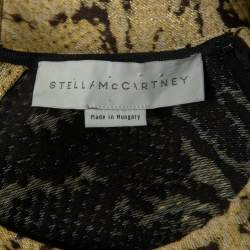 Pre Owned Stella McCartney Yellow Python Jacquard Cap Sleeve Mini Dress S