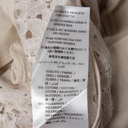 Pre Owned Stella McCartney Cream Embroidered Cotton Blend Corded Lace Zip Front Bomber Jacket S