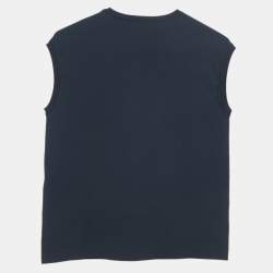 Pre Owned Stella McCartney Navy Blue Knit Cut-out Detailed Sleeveless Top M