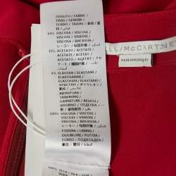 Pre Owned Stella McCartney Pink/Red Fringed Crepe Sleeveless Blouse XS