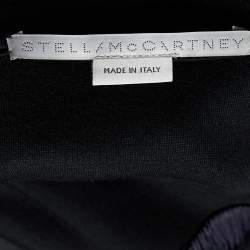 Stella McCartney Black Cotton Knit Fringed Sweater Mini Dress L