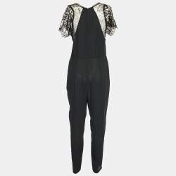 Stella McCartney Black Lace & Georgette Jumpsuit M