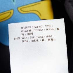 Pre Owned Stella McCartney Black Monia Superhero Printed Silk Jumpsuit M