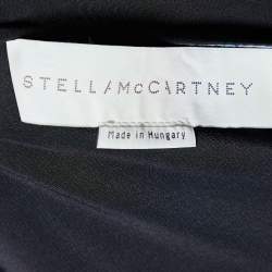 Pre Owned Stella McCartney Black Monia Superhero Printed Silk Jumpsuit M