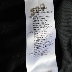 Pre Owned Stella McCartney Black Logo Jacquard Wool Double Breasted Blazer M